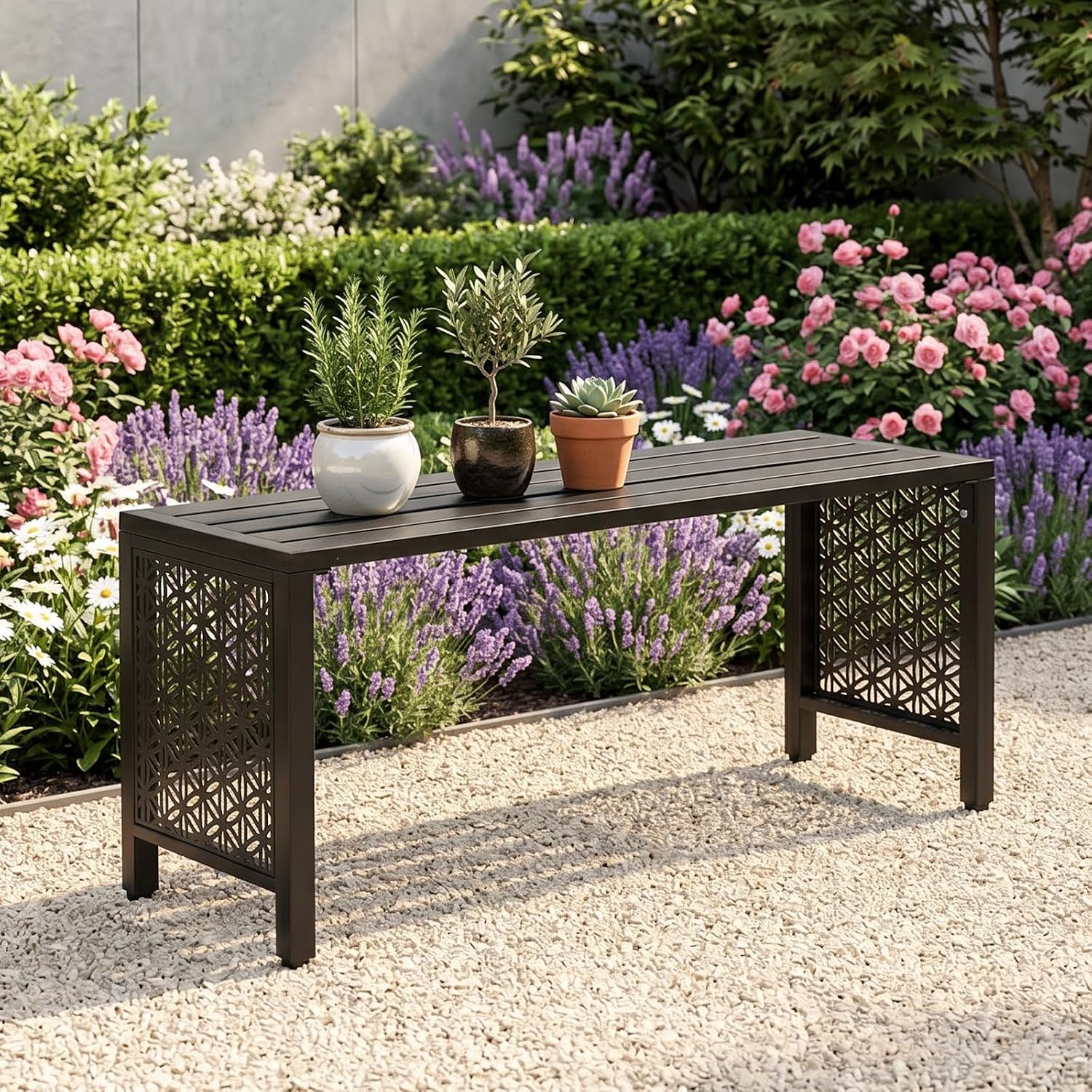Galvanized Patio Benches