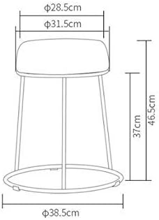 Round PU Leather Wrought Iron Dressing Stool