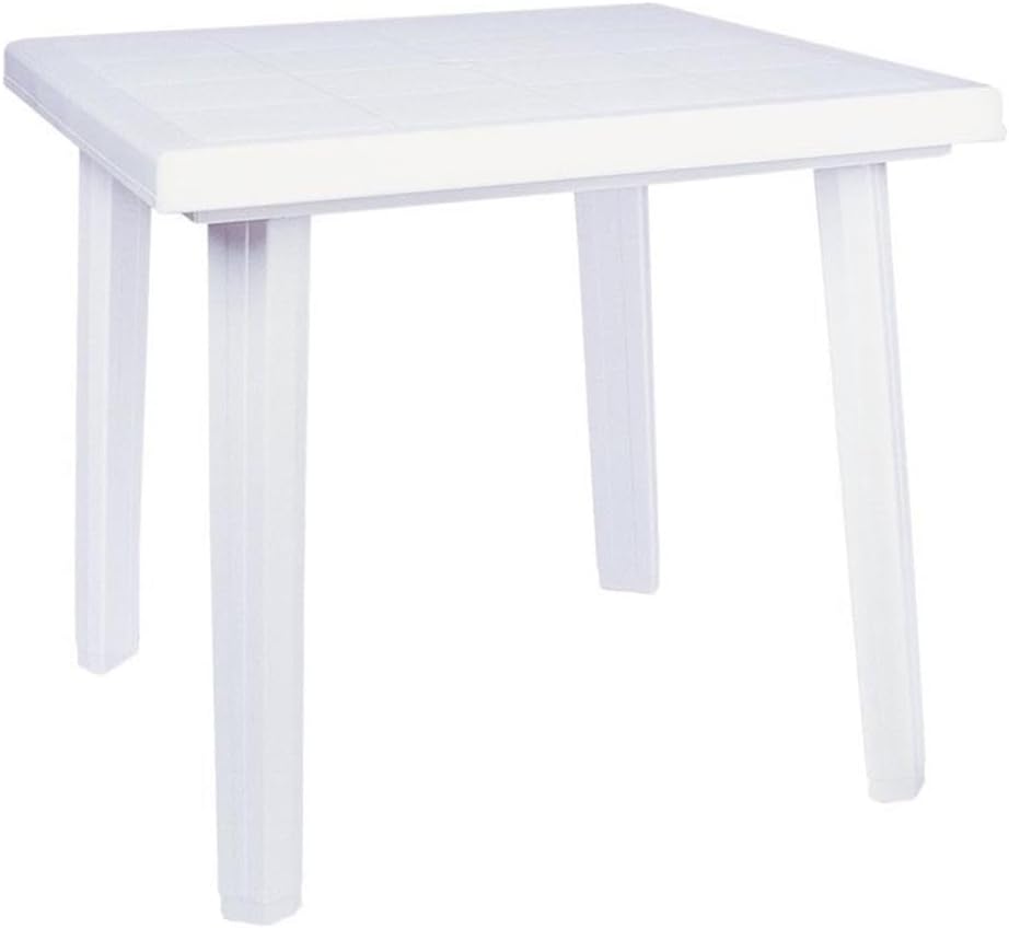 Square White Resin Commercial Patio Dining Table