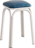 Square Leather Wrought Iron Ottoman Foot Stool