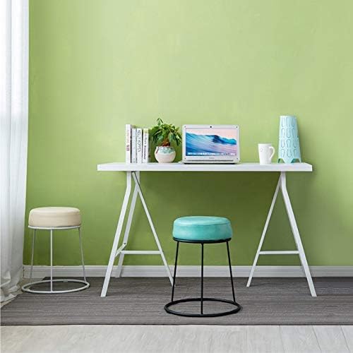 Round PU Leather Wrought Iron Dressing Stool