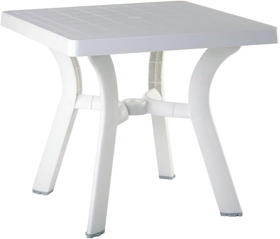 Square White Resin Commercial Patio Dining Table