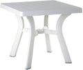 Square White Resin Commercial Patio Dining Table