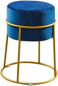 Round Wrought Iron Upholstered Ottoman Foot Stool