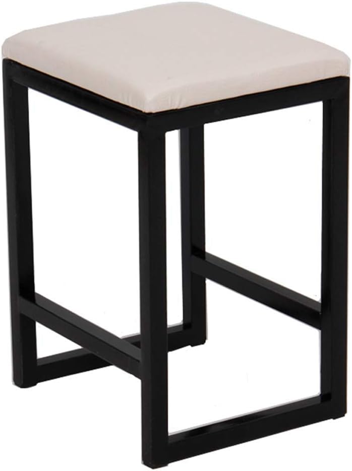 Waterproof Leather Wrought Iron Upholstered Ottoman Stool
