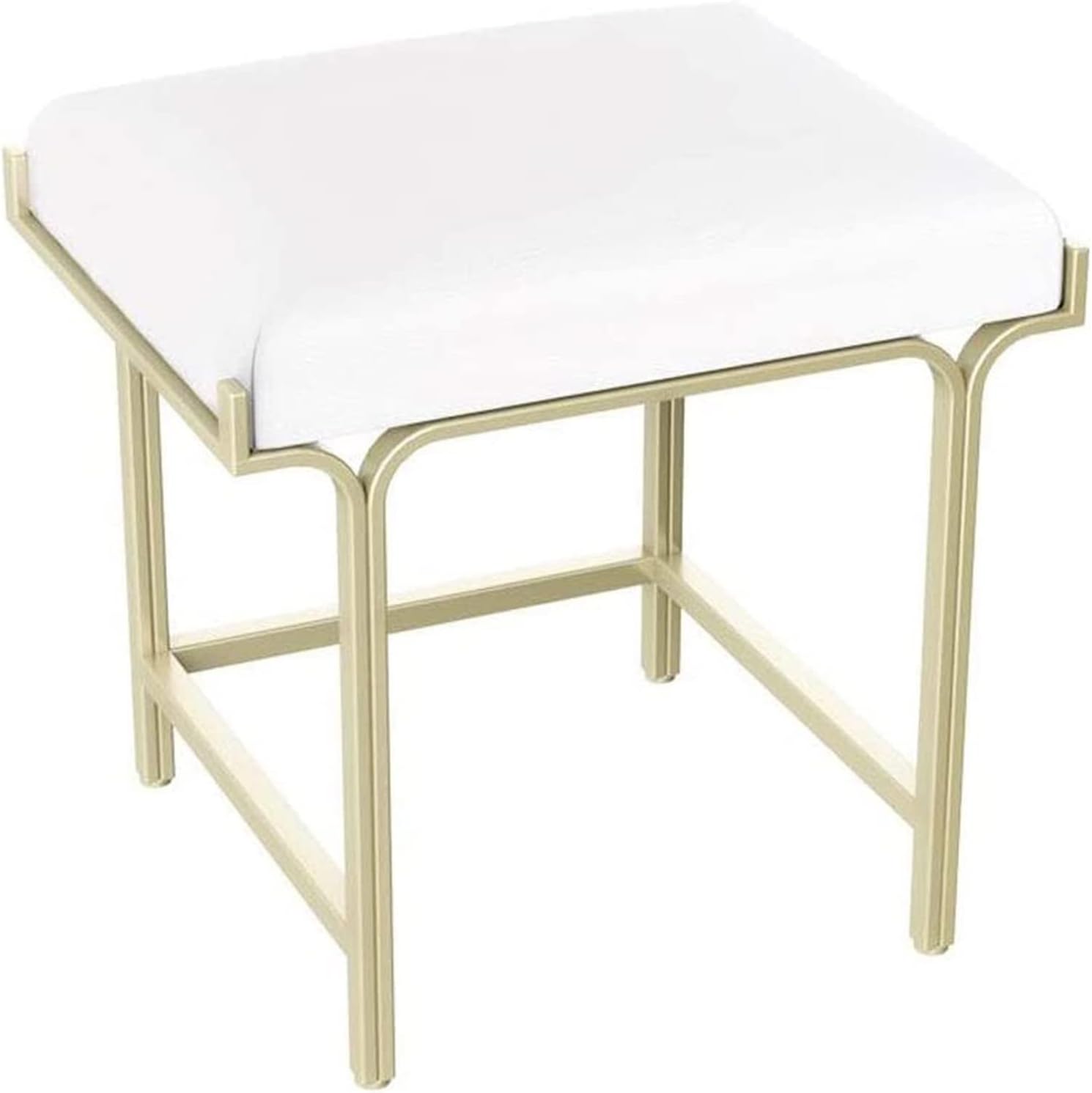 Square Wrought Iron Shoe Cabinet Dressing Stool
