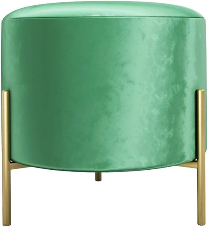 Round Fabric Wrought Iron Foot Rest Stool