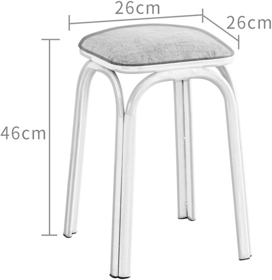 Square Leather Wrought Iron Ottoman Foot Stool