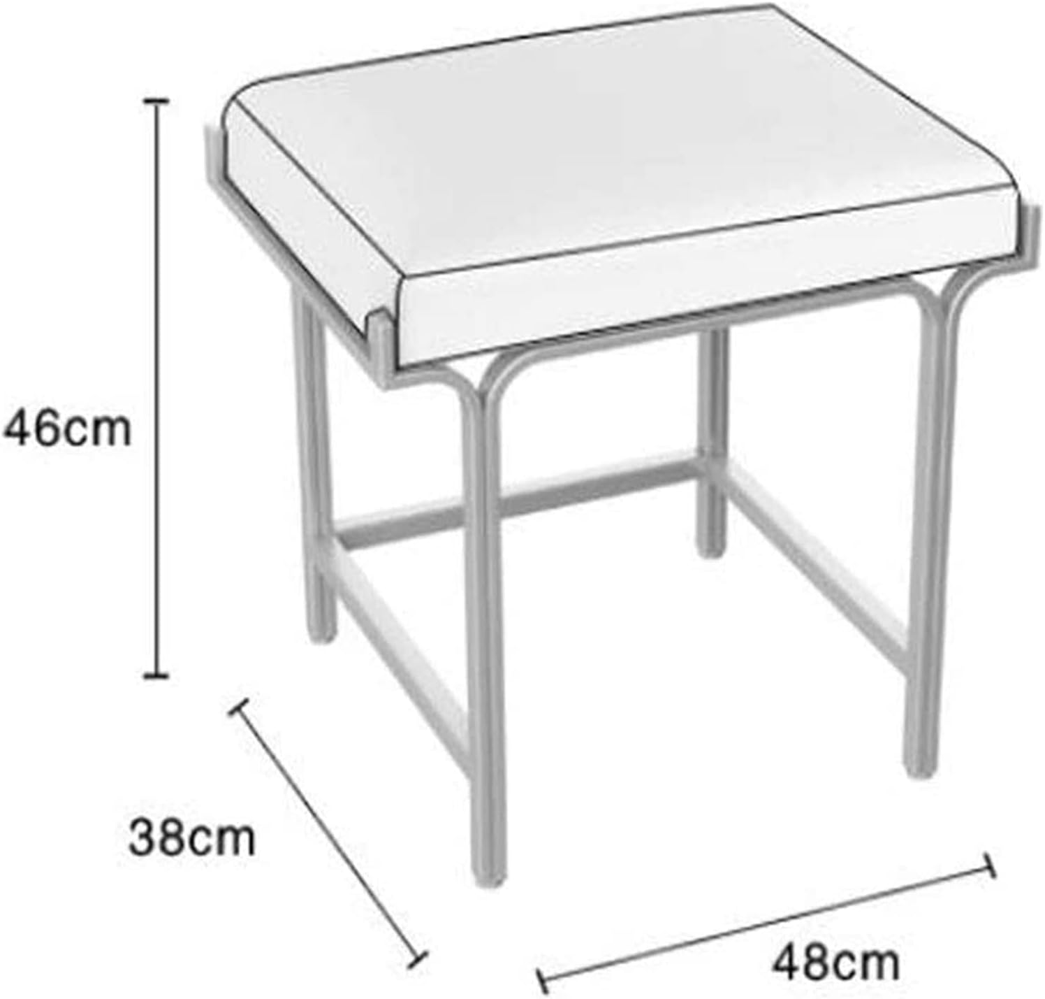 Square Wrought Iron Shoe Cabinet Dressing Stool
