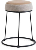 Round PU Leather Wrought Iron Dressing Stool