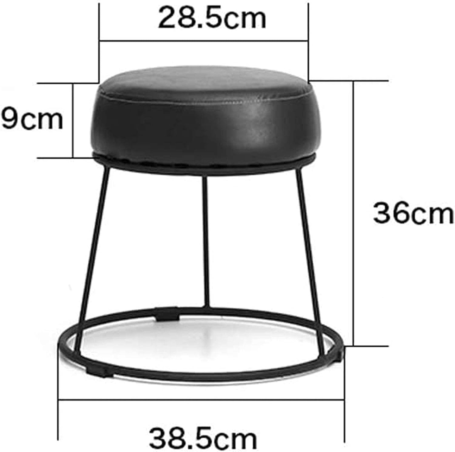 Wrought Iron Leather Makeup Ottoman Foot Stool
