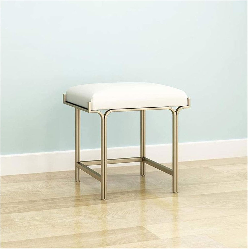 Square Wrought Iron Shoe Cabinet Dressing Stool