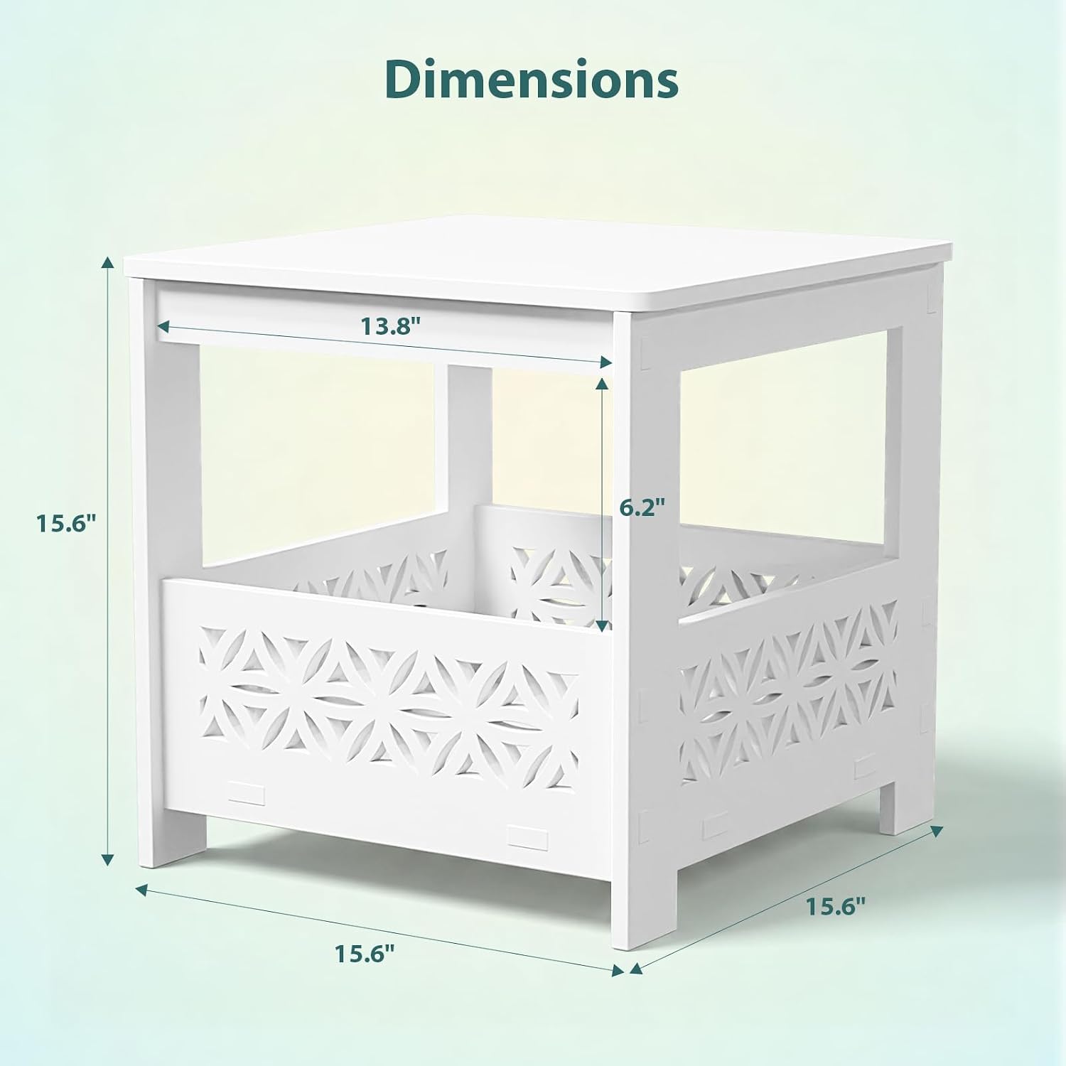 Square Weatherproof Resin Outdoor Storage Side Table
