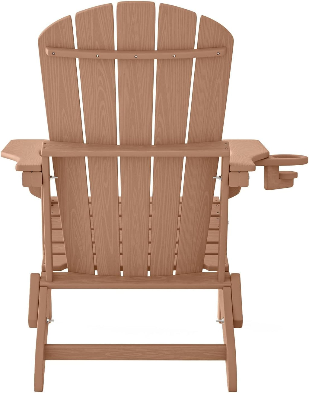 Wood Textured HDPE Adirondack Set 2 Cup Holder