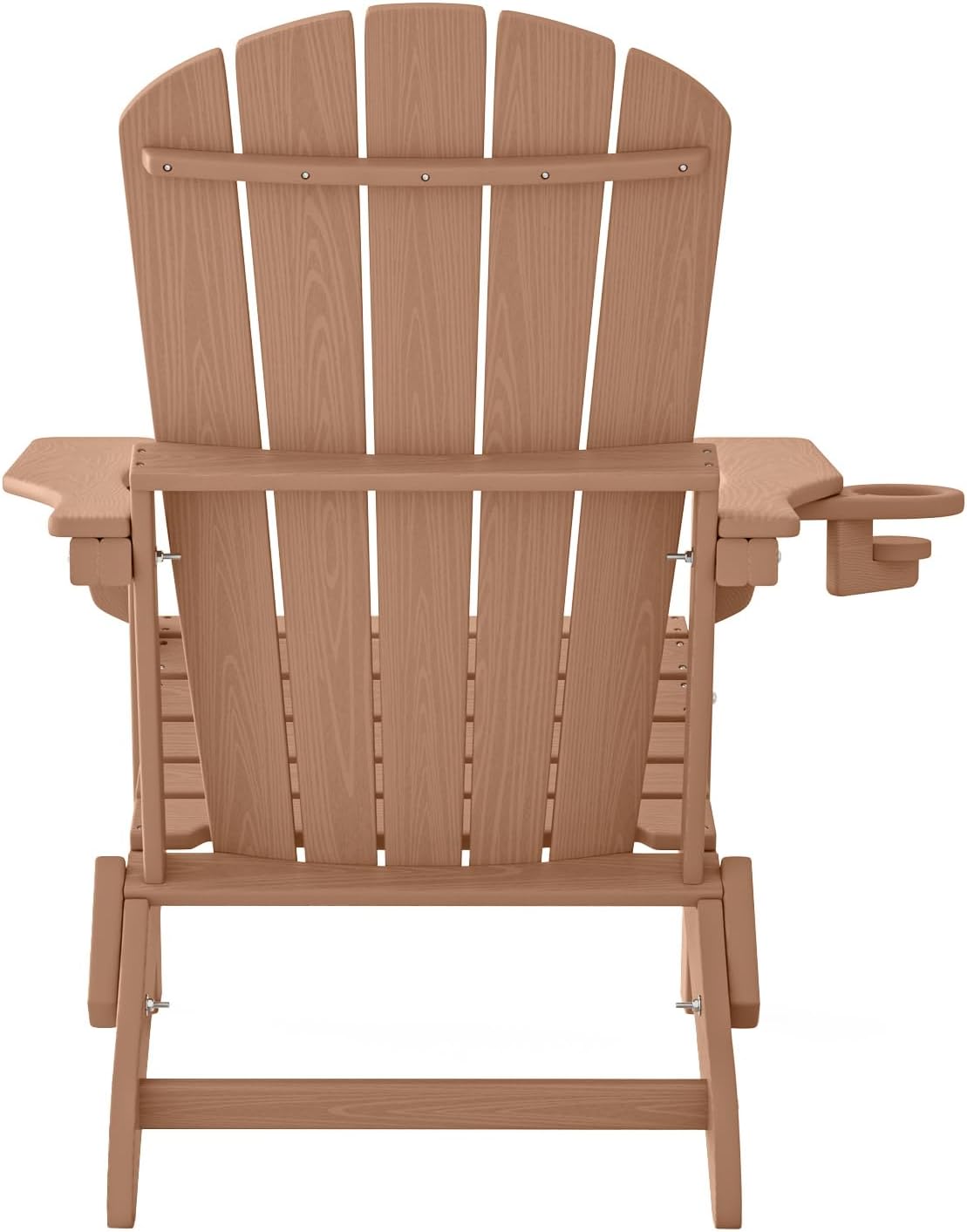 Wood Textured HDPE Adirondack Set 2 Cup Holder