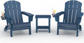 Wood Textured HDPE Chairs Set 2 Side Table