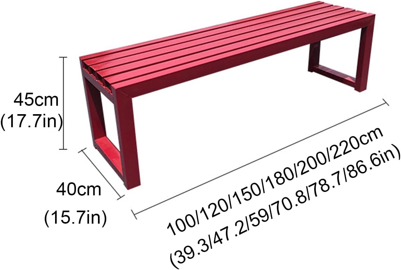 Wrought Iron Weatherproof Backless Outdoor Metal Bench