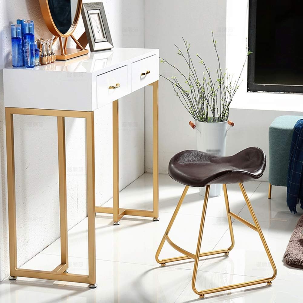 Wrought Iron Backrest Ottoman Makeup Shoe Stool