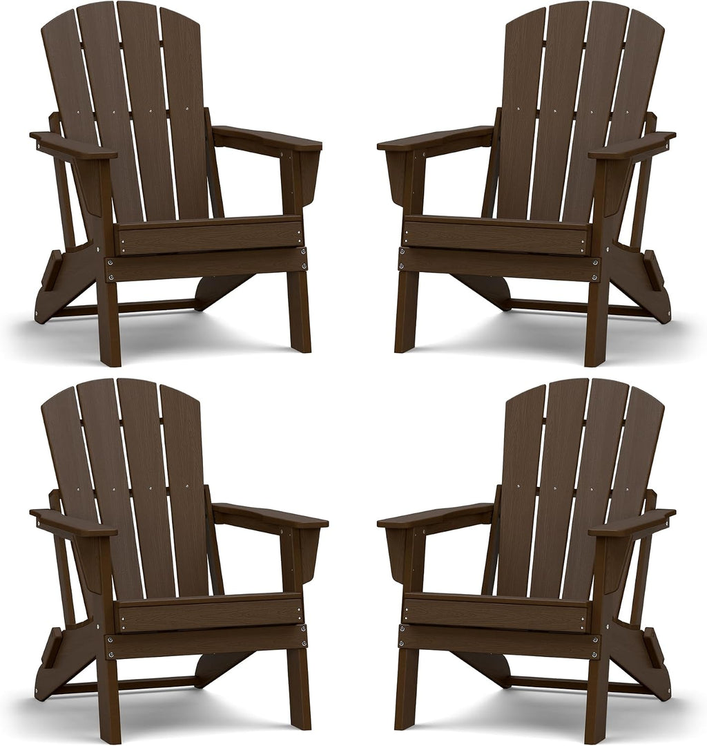 Lightweight HDPE Foldable Adirondack Chair Set of 4