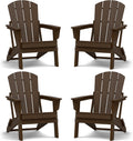 Lightweight HDPE Foldable Adirondack Chair Set of 4