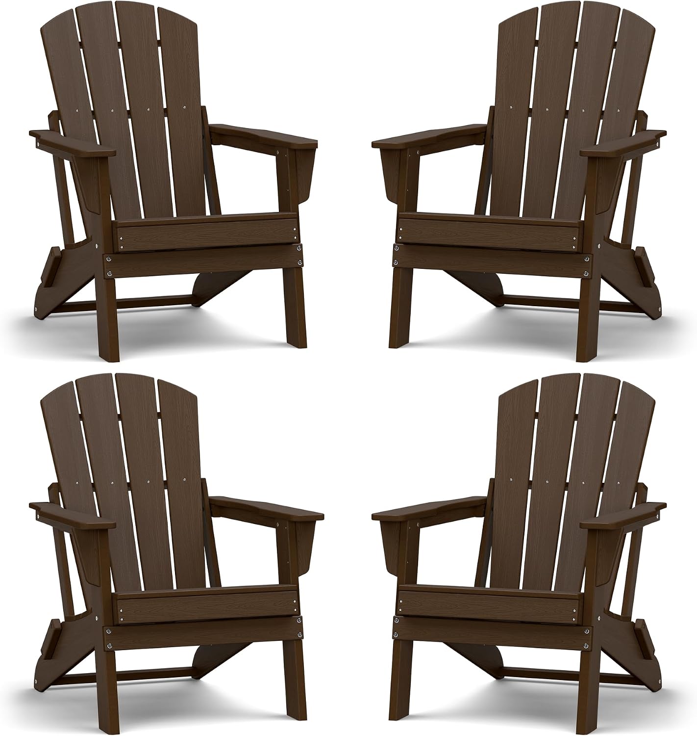 Lightweight HDPE Foldable Adirondack Chair Set of 4