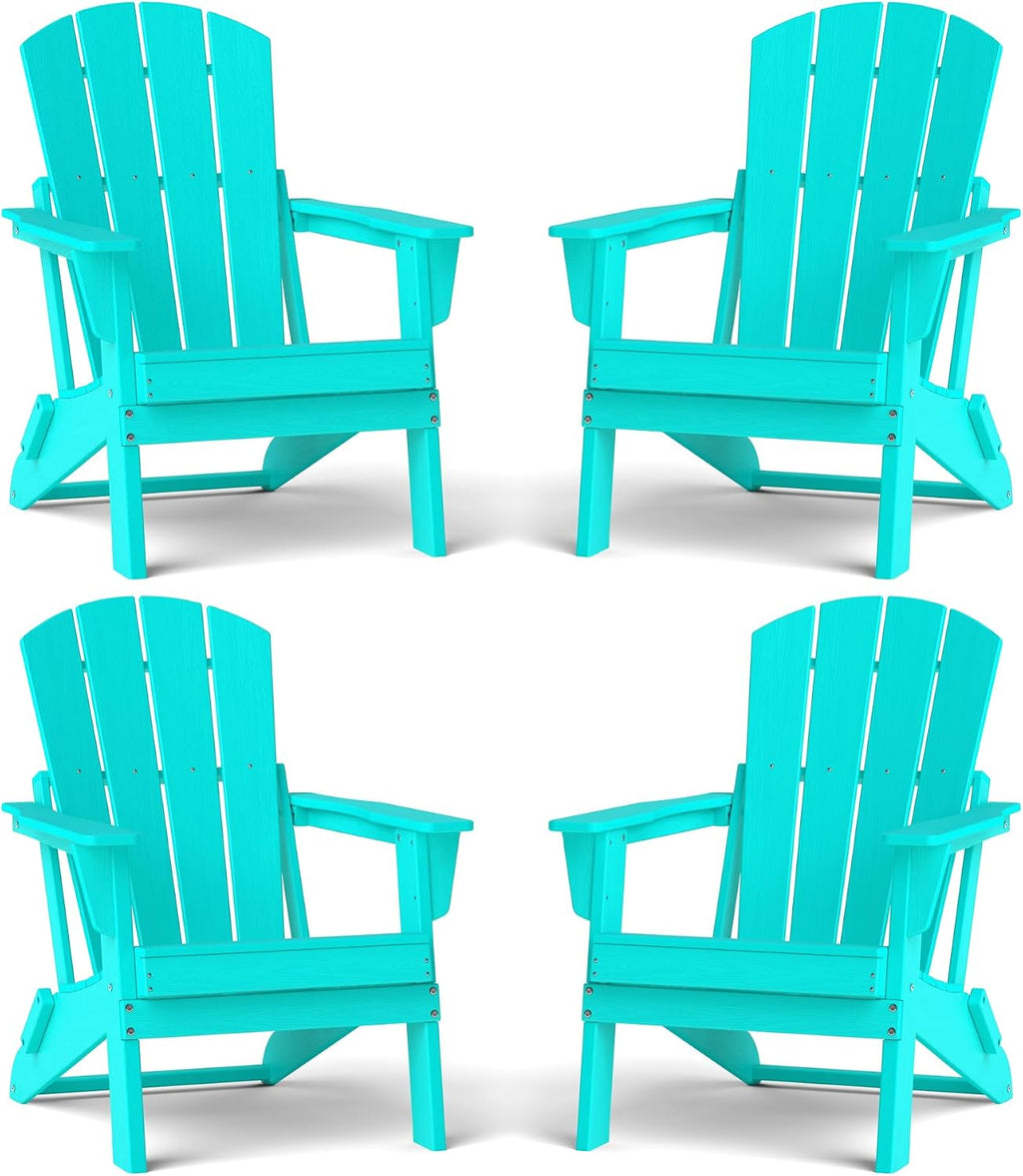 HDPE Foldable All-Weather Adirondack Chair Set of 4