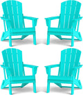 HDPE Foldable All-Weather Adirondack Chair Set of 4