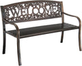 Metal Welcome Outdoor Patio Bench
