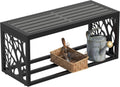Wood Grain Storage Outdoor Garden Bench
