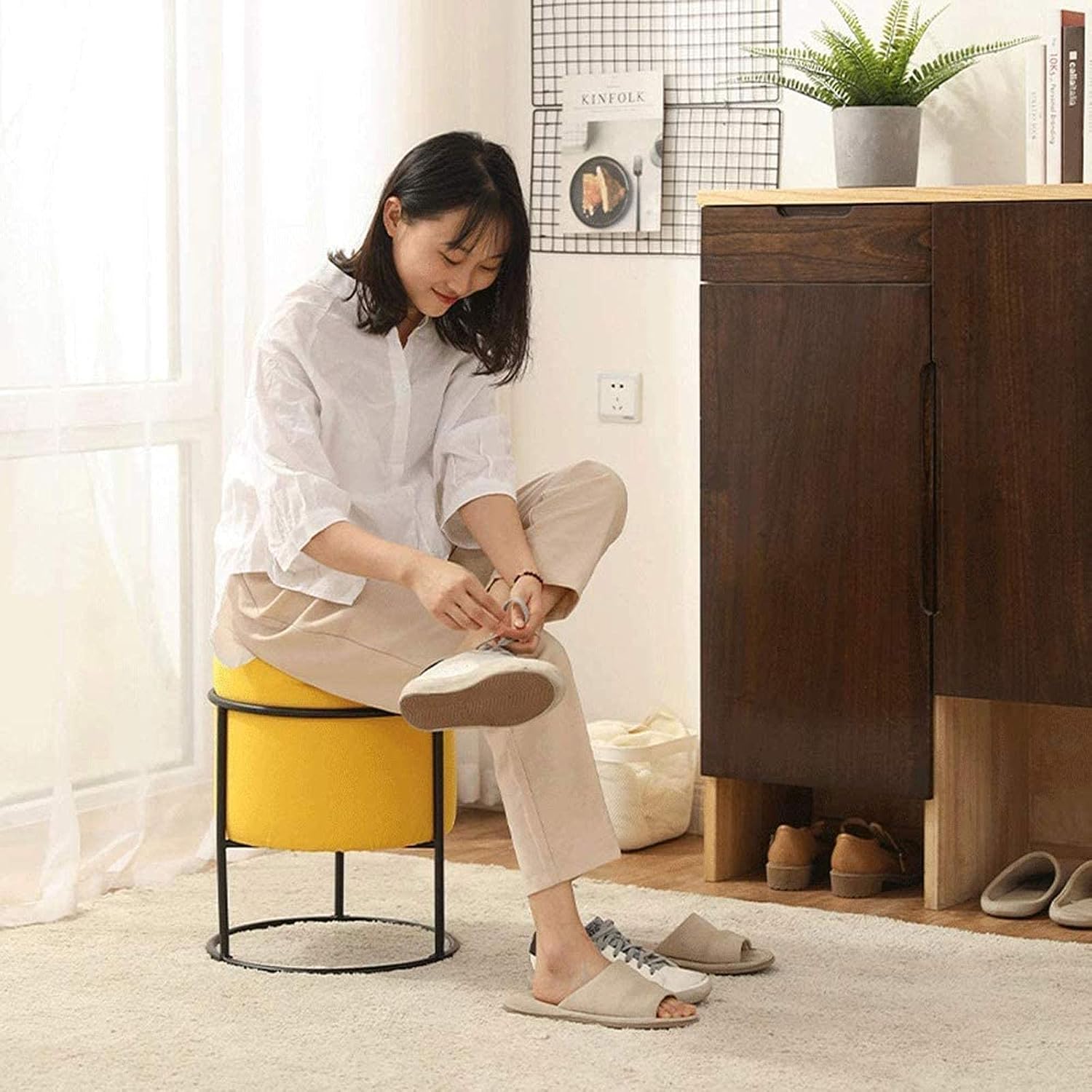 European Wrought Iron Storage Ottoman Dressing Stool