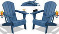 HDPE Foldable Dual Cup Holder Adirondack Chair Set of 2