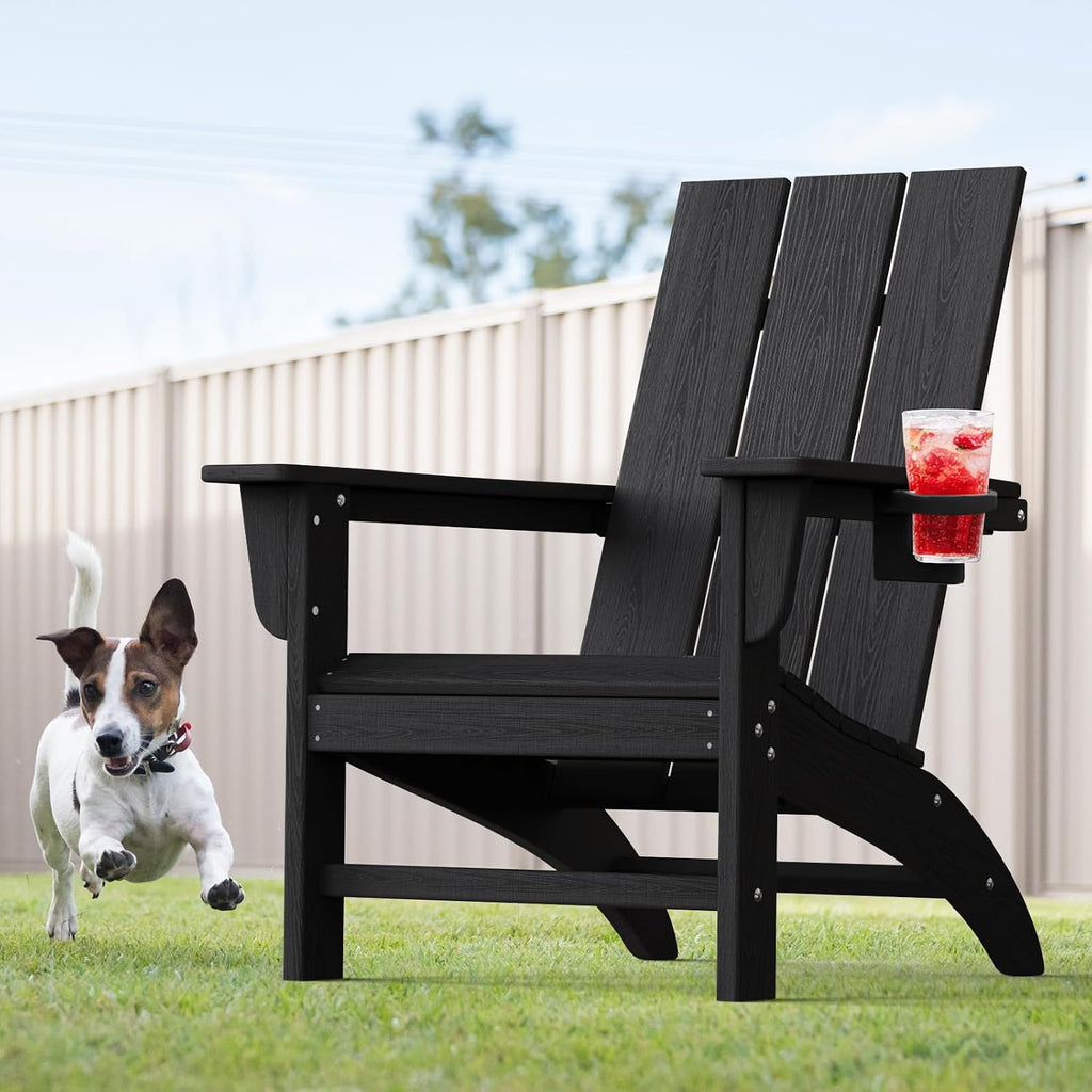 HDPE Modern Cup Holder Outdoor Adirondack Chair