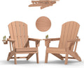 Wood Textured HDPE Adirondack Set 2 Cup Holder