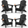 HDPE Foldable Cup Holder Adirondack Chair Set of 4