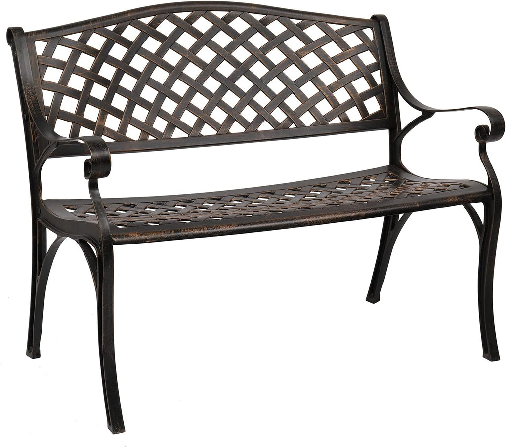 Cast Aluminum Anti-Rust Outdoor Patio Garden Bench