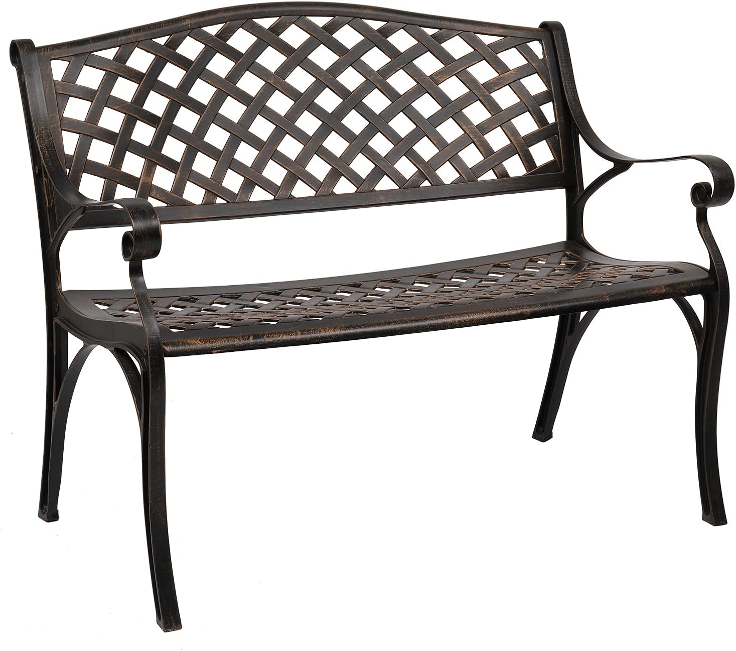 Cast Aluminum Anti-Rust Outdoor Patio Garden Bench