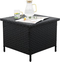 Resin Rattan Outdoor Storage Patio Side Table