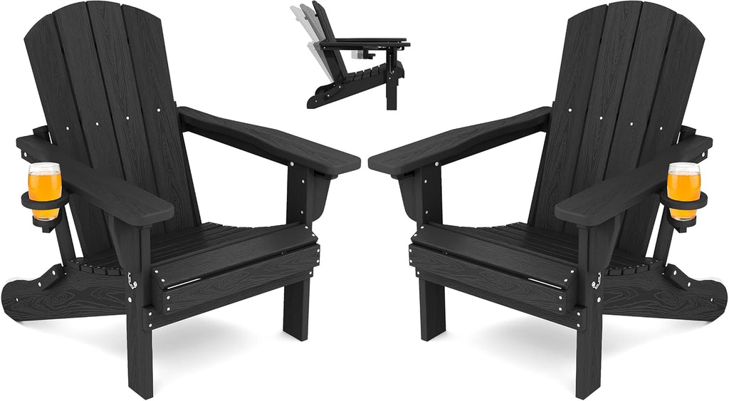 Adjustable HDPE Foldable Adirondack Chair Set of 2