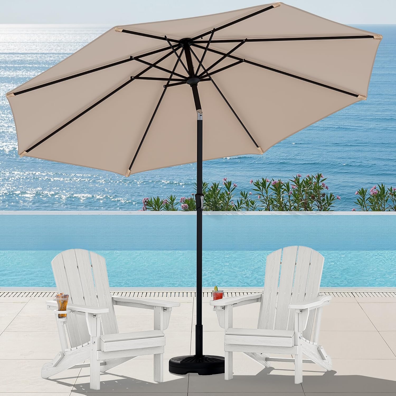 3-Position Reclining HDPE Foldable Adirondack Chair