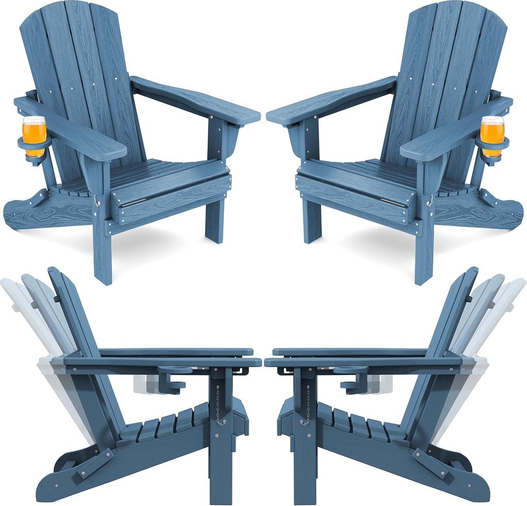 Adjustable HDPE Foldable Adirondack Chair Set of 4