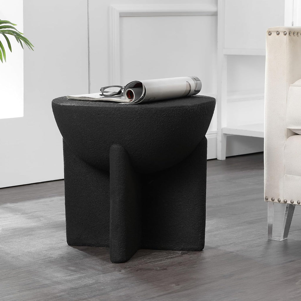 Polyresin Weather Resistant Drum Patio Accent Table