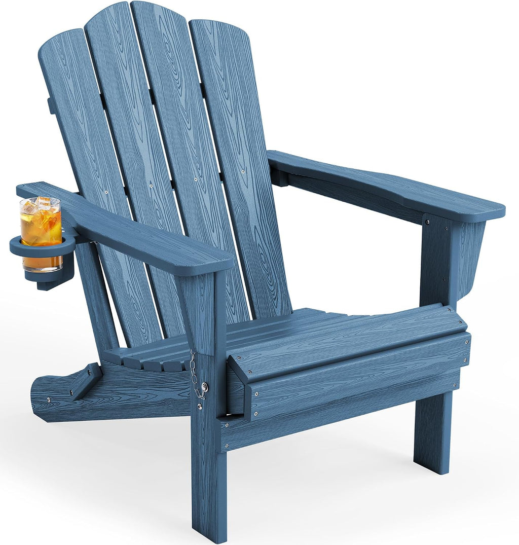 HDPE Foldable Cup Holder Adirondack Patio Chair