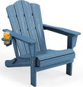 HDPE Foldable Cup Holder Adirondack Patio Chair