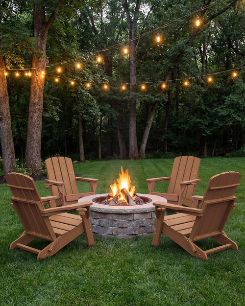 HDPE Foldable Adirondack Chair Dual Cup Holder
