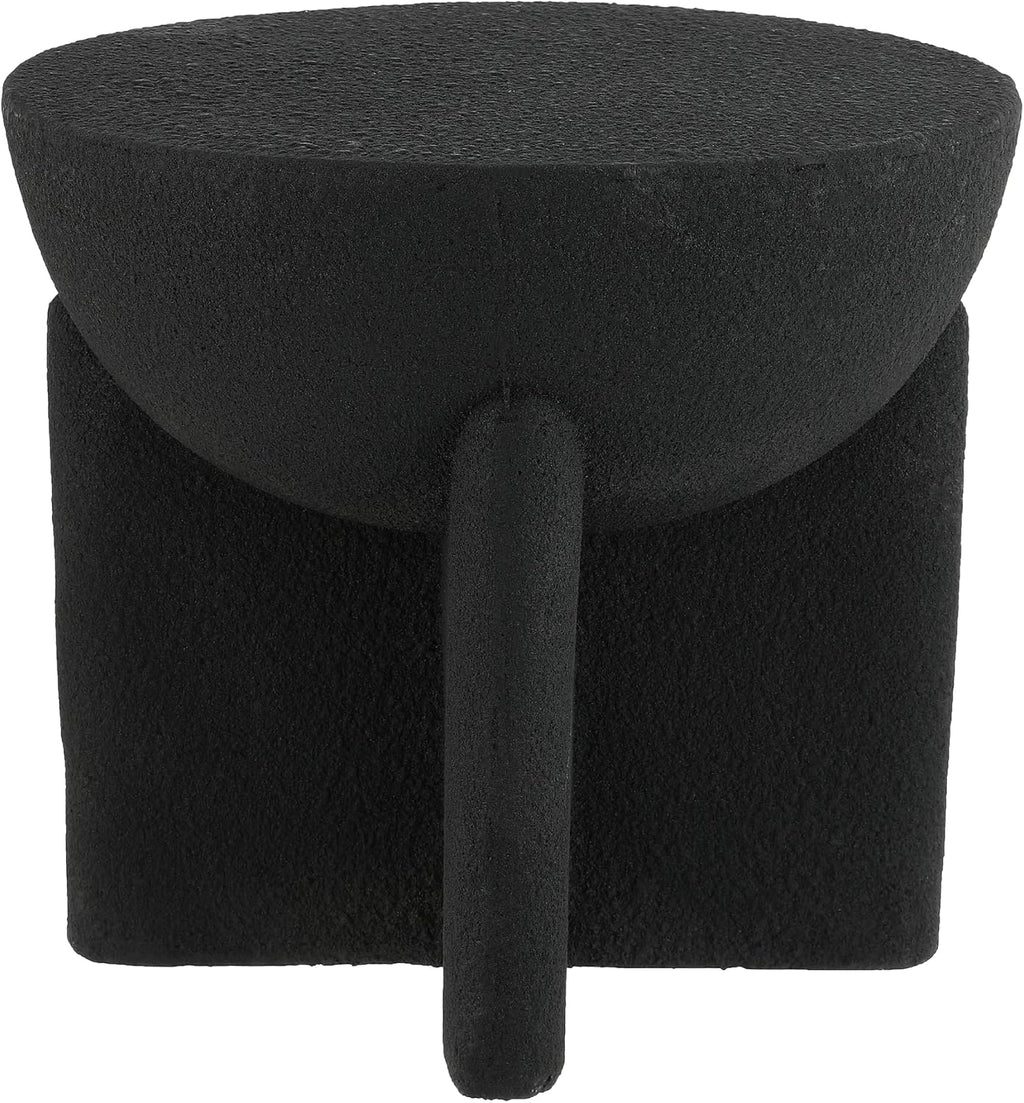 Polyresin Weather Resistant Drum Patio Accent Table