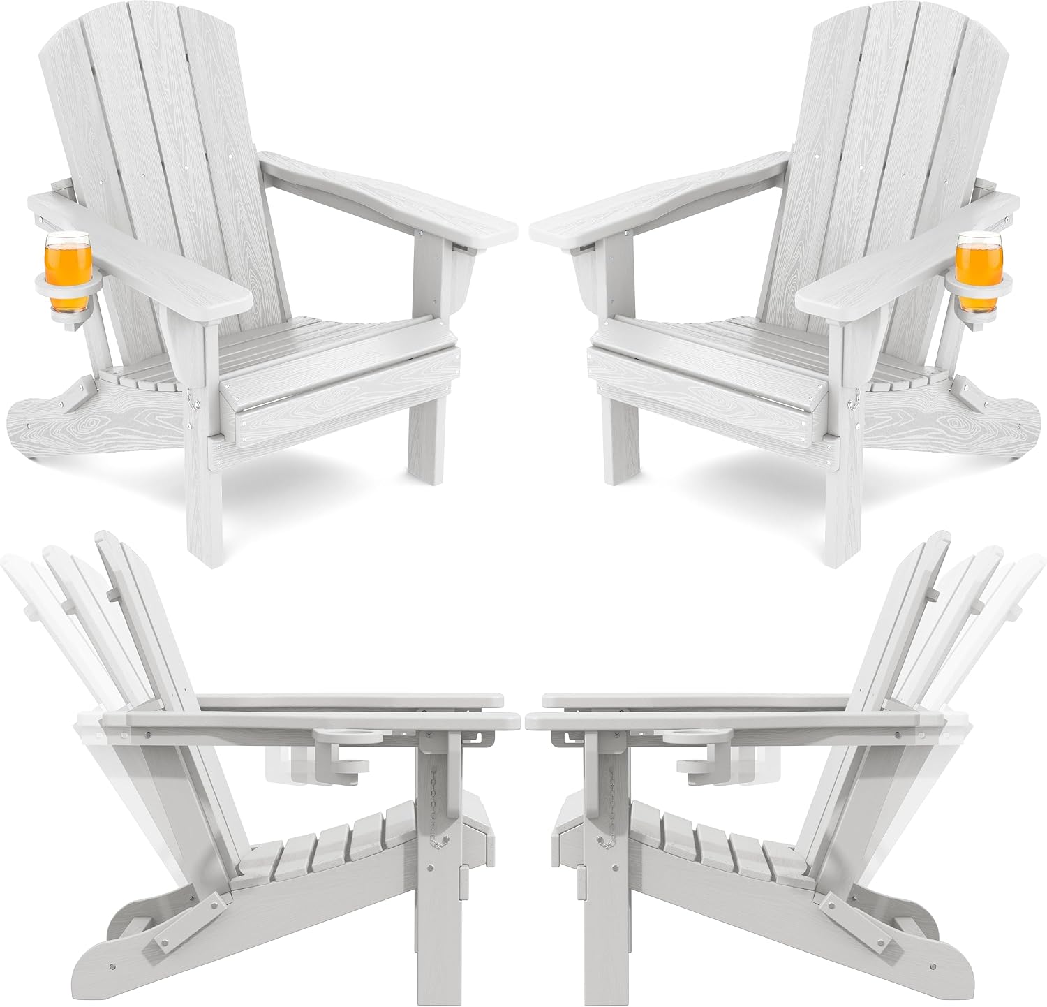 3-Position Reclining HDPE Foldable Adirondack Chair