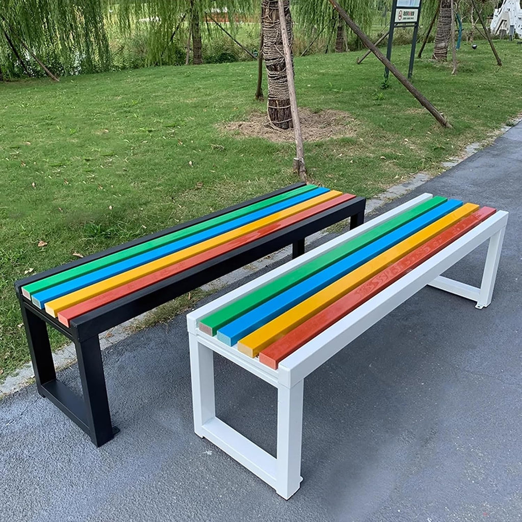 Galvanized Steel Weather Resistant Backless Outdoor Bench