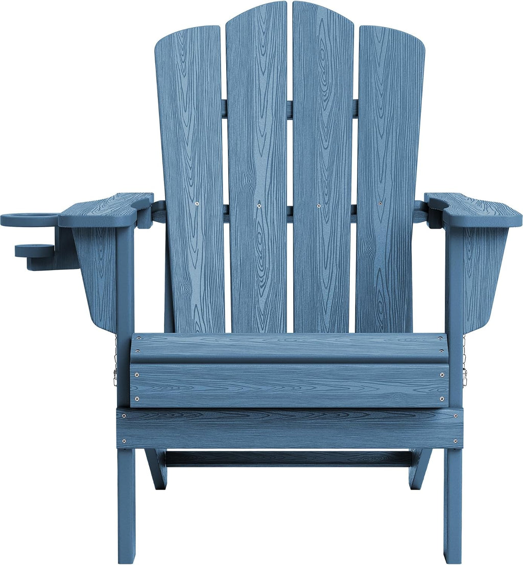 HDPE Foldable Cup Holder Adirondack Patio Chair