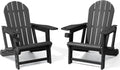 Wood Texture HDPE Adirondack Set 2 Cup Holder