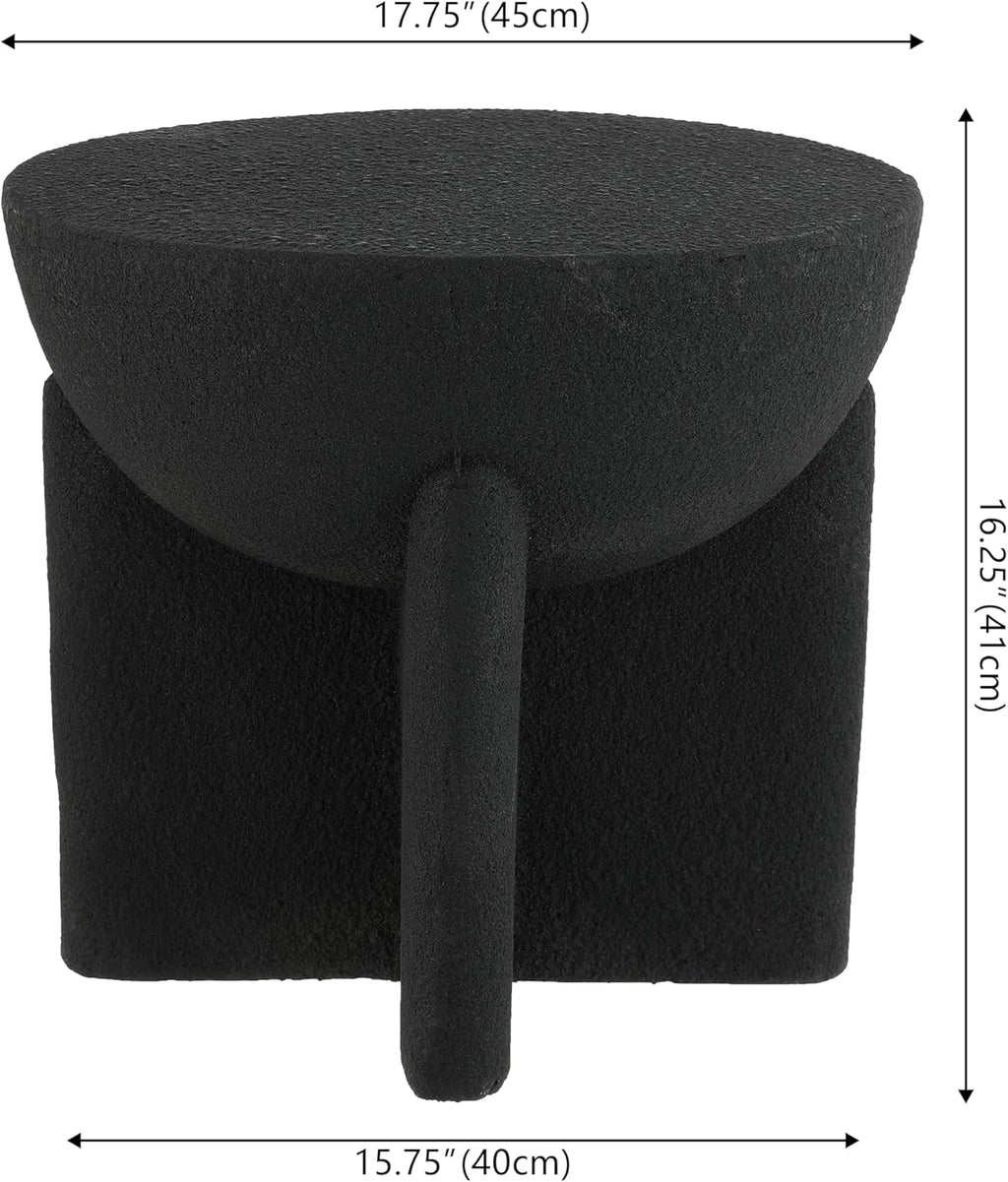 Polyresin Weather Resistant Drum Patio Accent Table